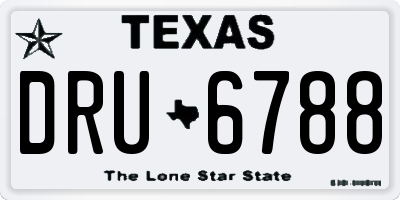 TX license plate DRU6788