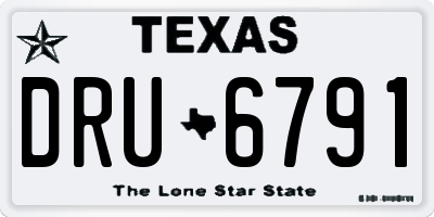 TX license plate DRU6791