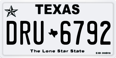 TX license plate DRU6792