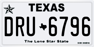 TX license plate DRU6796