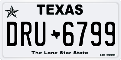 TX license plate DRU6799