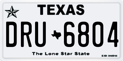 TX license plate DRU6804