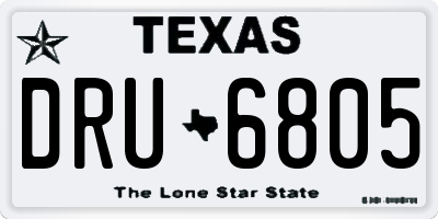 TX license plate DRU6805