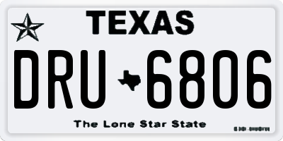 TX license plate DRU6806