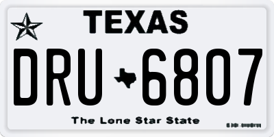 TX license plate DRU6807