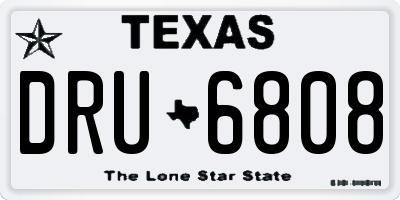 TX license plate DRU6808
