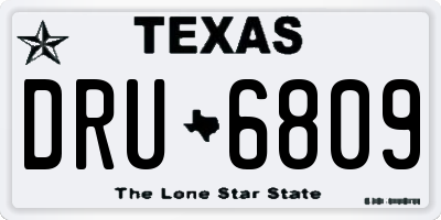 TX license plate DRU6809