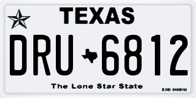 TX license plate DRU6812