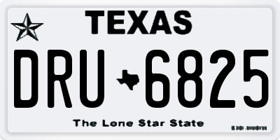 TX license plate DRU6825