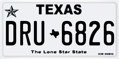 TX license plate DRU6826