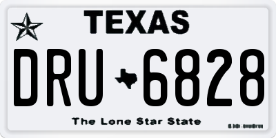 TX license plate DRU6828