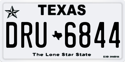 TX license plate DRU6844