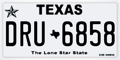 TX license plate DRU6858