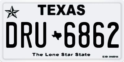 TX license plate DRU6862