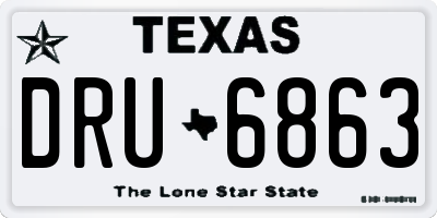 TX license plate DRU6863