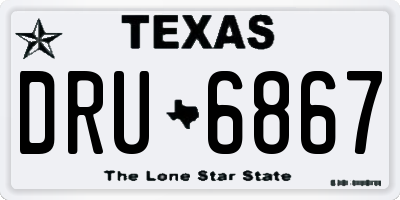 TX license plate DRU6867