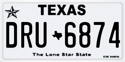 TX license plate DRU6874