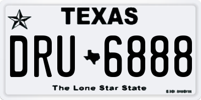 TX license plate DRU6888
