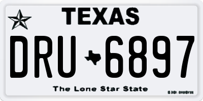 TX license plate DRU6897