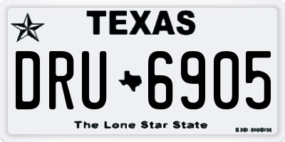TX license plate DRU6905