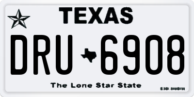 TX license plate DRU6908