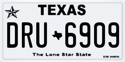 TX license plate DRU6909