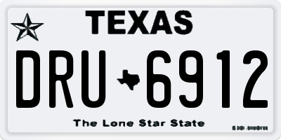 TX license plate DRU6912