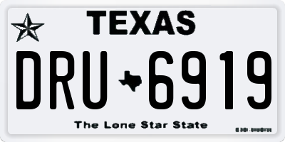 TX license plate DRU6919