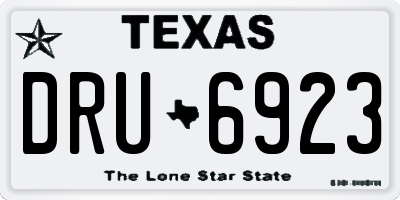 TX license plate DRU6923