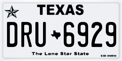 TX license plate DRU6929