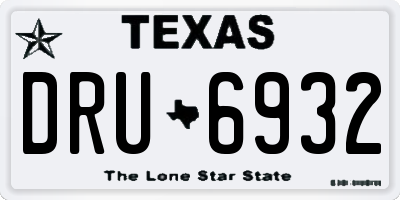 TX license plate DRU6932