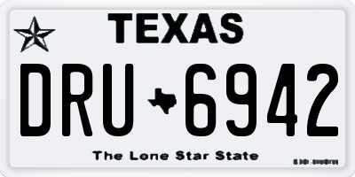 TX license plate DRU6942