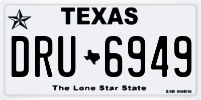 TX license plate DRU6949
