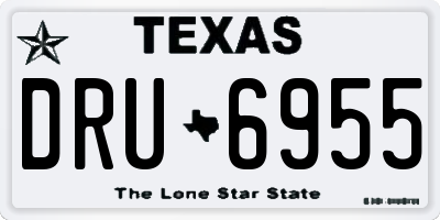 TX license plate DRU6955
