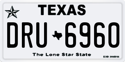 TX license plate DRU6960