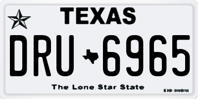 TX license plate DRU6965