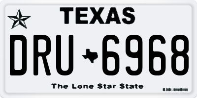 TX license plate DRU6968