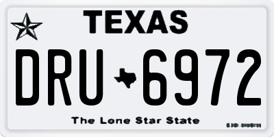 TX license plate DRU6972