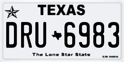 TX license plate DRU6983