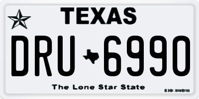 TX license plate DRU6990
