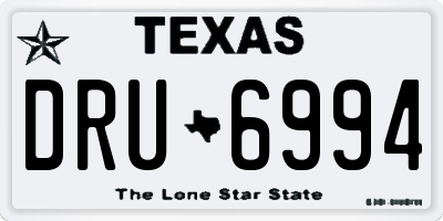 TX license plate DRU6994