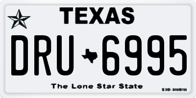TX license plate DRU6995