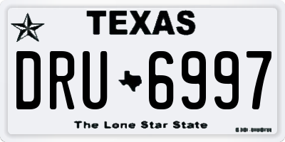 TX license plate DRU6997