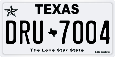 TX license plate DRU7004