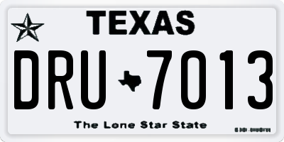 TX license plate DRU7013