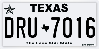 TX license plate DRU7016