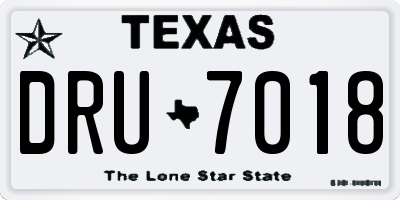 TX license plate DRU7018