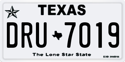 TX license plate DRU7019