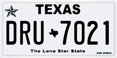 TX license plate DRU7021