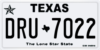 TX license plate DRU7022